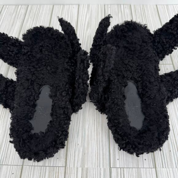 Gia Borghini Eco sandals 39 faux shearling double strap hook loop slip on flat - Picture 6 of 11